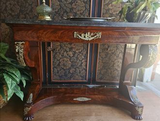 Handsome Antique French Empire Console with Ormolu