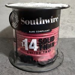 Southwire 100 ft. 14 Red Solid CU THHN Wire Model 11581684