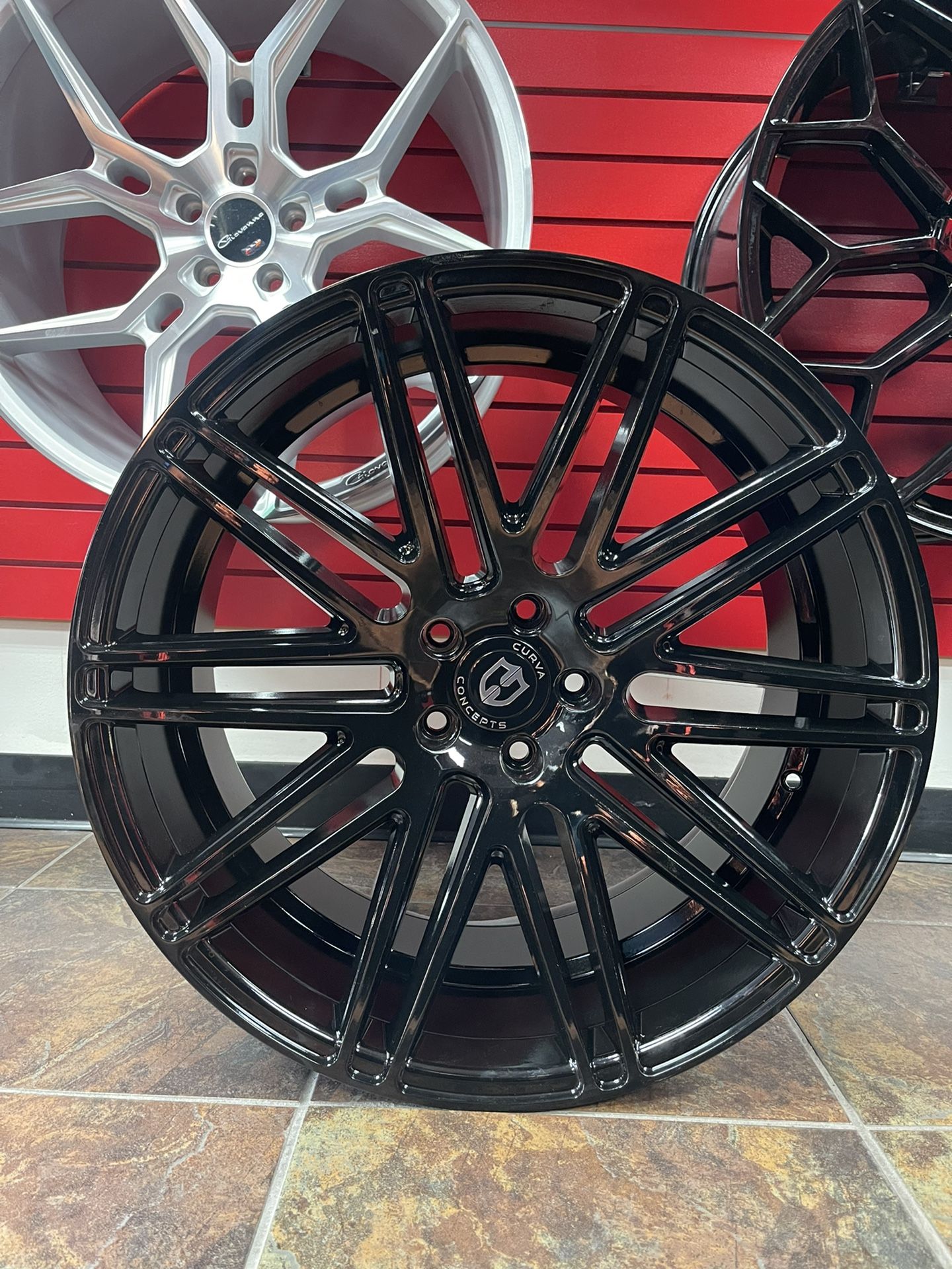 22 inch Curva C50 Gloss Black Concave Style Wheels for Range Rover HSE ...