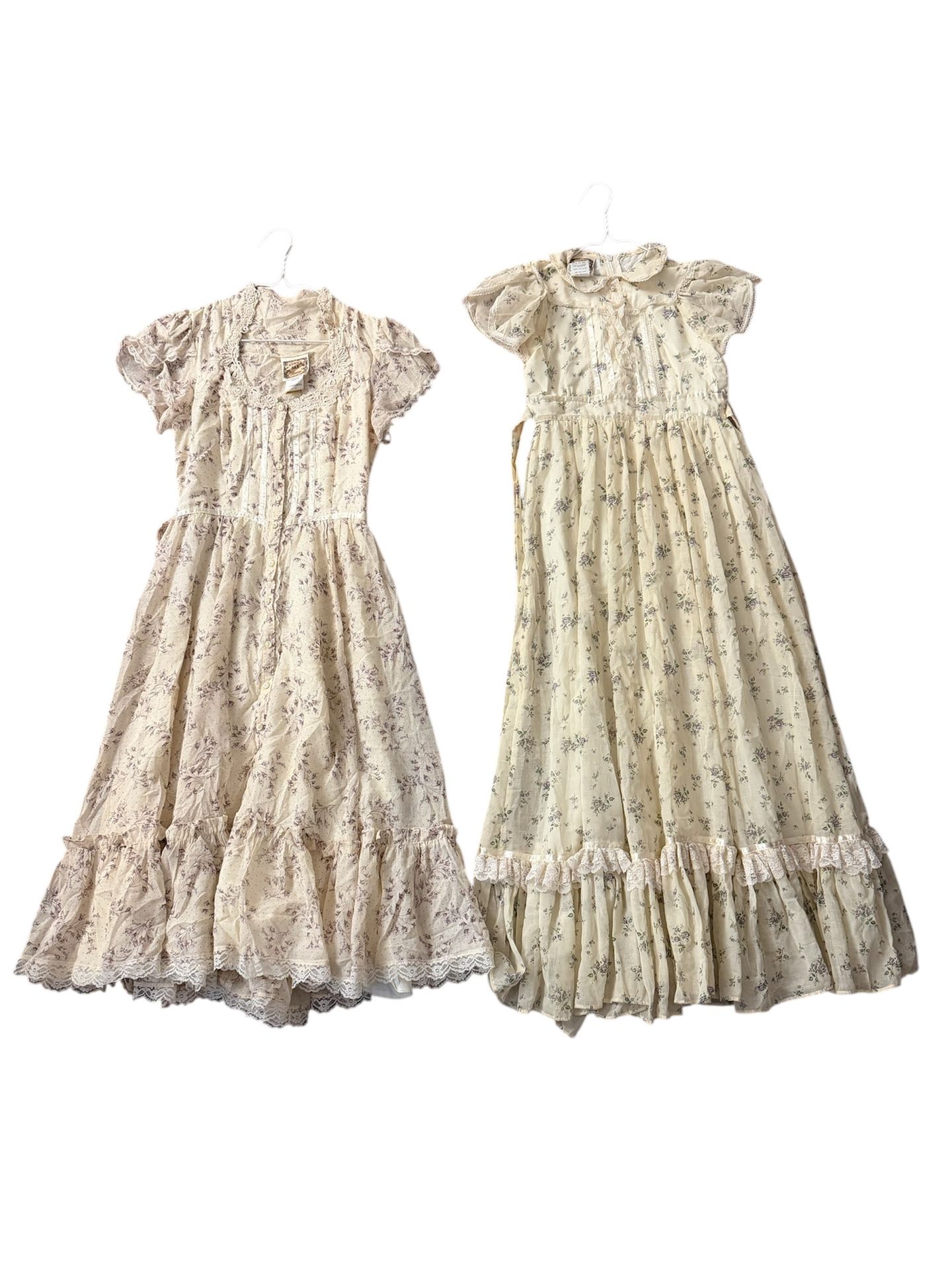 Vintage Gunne Sax Dress Lot 2 Jessica McClintock Prairie Lace Floral Cottagecore