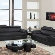 New Couch / Love Seat.  Black Or White Premium Leather Match.  Free Delivery!