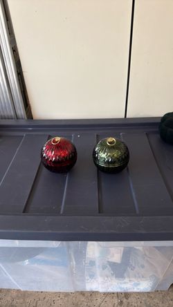 Candle Glass Ornament Trinket Boxes Set of 2