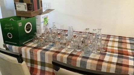 Assorted Small Clear Glass Bud Vases $25