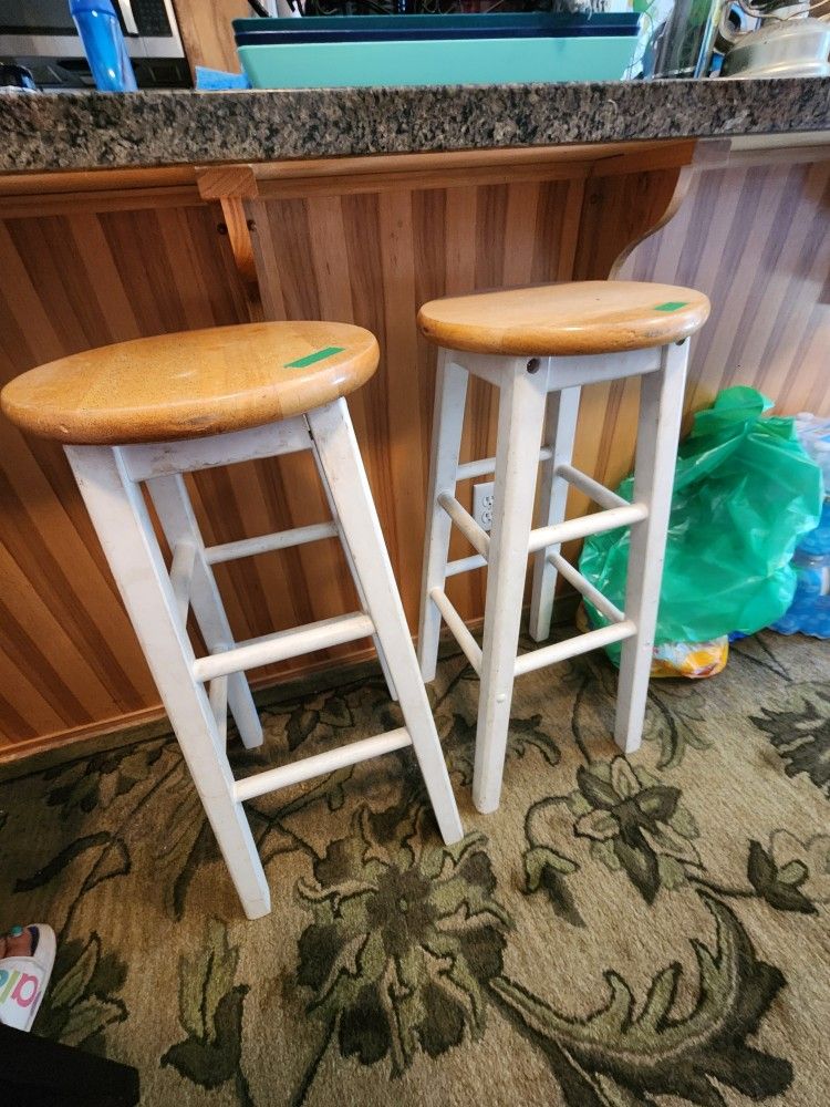 Pair of 28" high wood stools $10 ea