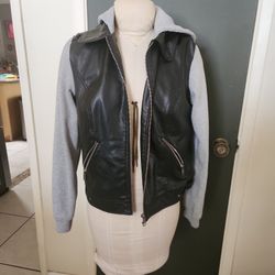 Womens Leather Vest Jacket Medium 