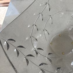 Tiffany & Co leaf cut square bowl