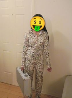 Money costume for women with money briefcase