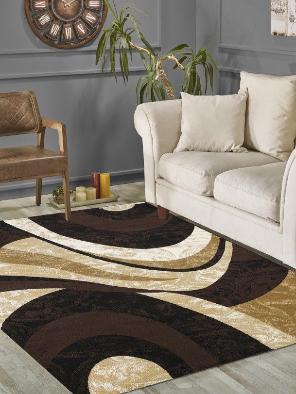 Swirl Brown Area Rug For Sale!