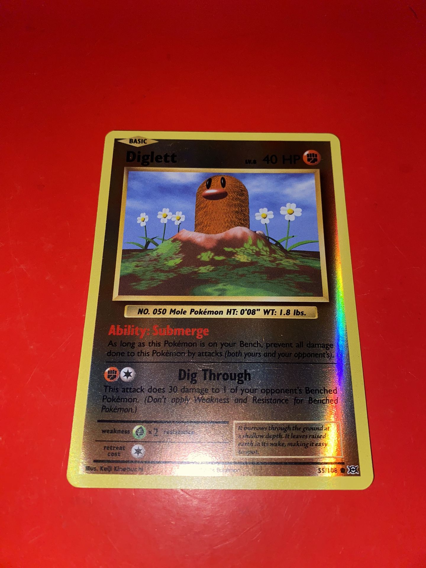 Diglett 55/108 Reverse Holo Pokemon Evolutions Mint