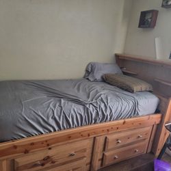 Twin Size Captains Bed and Mattress