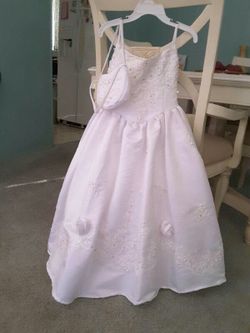 GIRLS FIRST COMMUNION /PARTY DRESS W PURSE ( 6 )