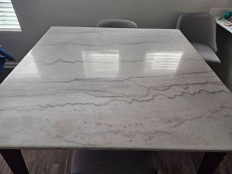 Grey and White Marbel Table w/4 chairs