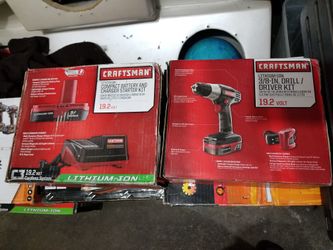 New craftsman 19.2v drill kit with 2 batteries and chargers.
