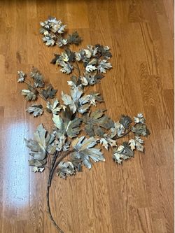 Vintage mid-century brutalist metal tree branch wall Art 50 inch