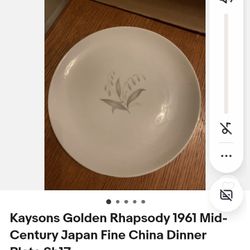 1961 Kaysons Golden Fine China Dinner Plates Sh17