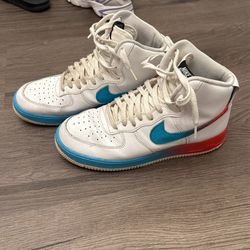 Nike Air Force 1 High Gradient White Blue Fury Ember Glow Size 9.5