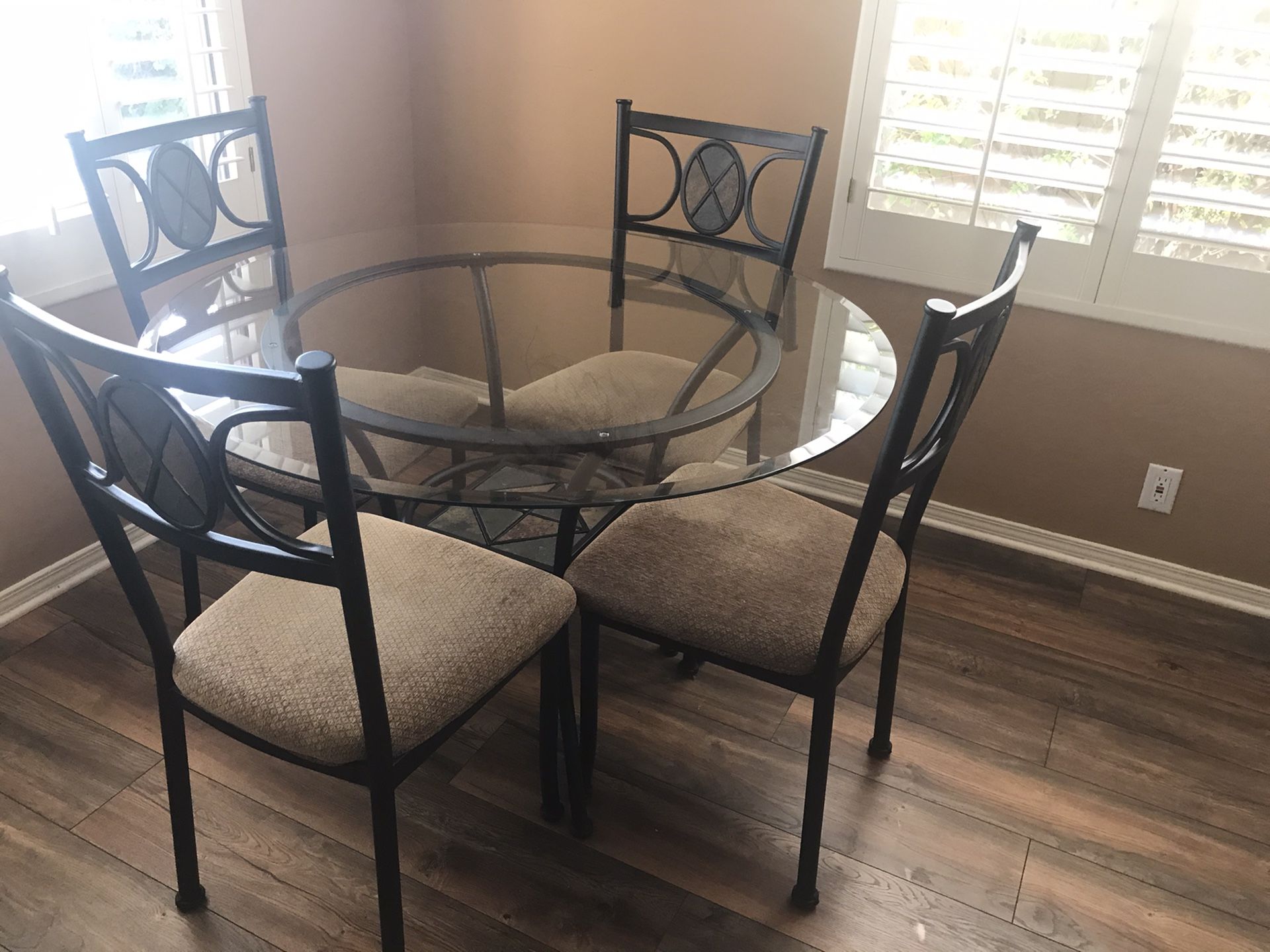 Glass top kitchen dining table