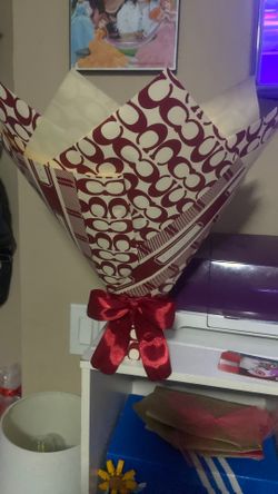 Hand Made With Ribbon Flowers 