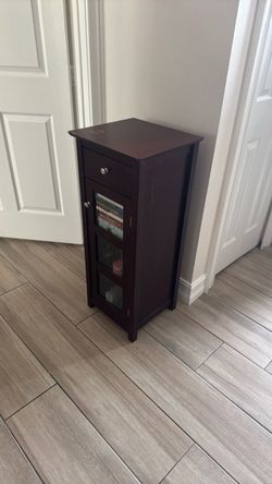 Dark Wood Accent Cabinet with Drawer