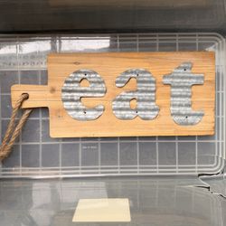 Wooden “Eat” Kitchen Sign - Rustic Farmhouse Decor 