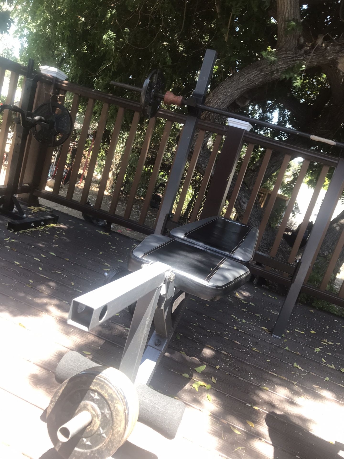 All the weights and the bench press and the curling bar is also included it has over 200 pounds weights