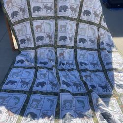 🦌 Handmade Wildlife Quilt – Cozy Cabin Lodge Style