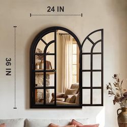 Brand New Arched Windowpane Mirror