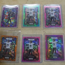  LOT 6 JUSTIN TUCKER PANINI PRIZM RAVENS #22 2023 ORANGE; #22 2023 PINK ; #22 2023 PINK 13/15 ; #22 2023 GREEN 152/175 ; #22 PINK 2024 052/215 ;  #26 