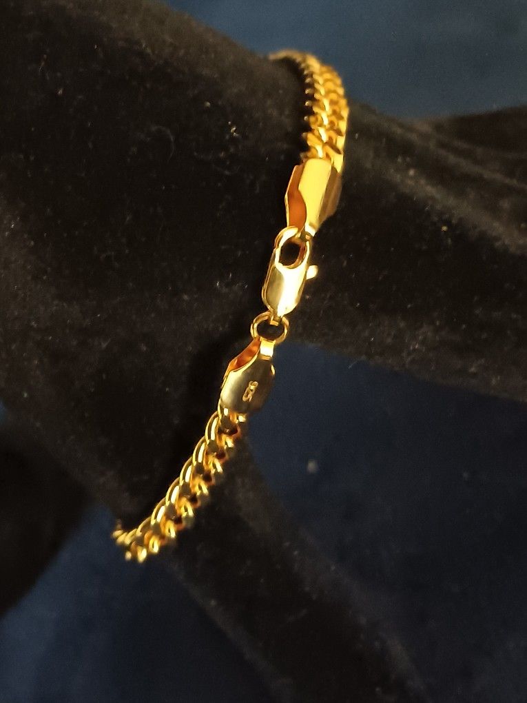 8" 18k Gold Plated Cuban Bracelet