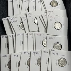 Roosevelt Dimes Pre 1964 90% Silver 