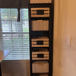 Black Ikea Hemnes bookcase19 1/4 "w, 14 5/8 "d, 77 1/2 "h.