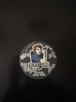 Official Game Puck of the Riveters PHF hockey team