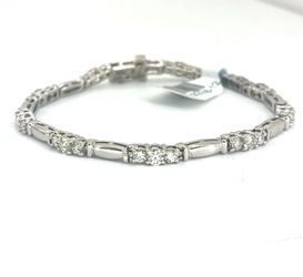 14Kt White Gold 6.75" Diamond Tennis Bracelet 10.10g 1.8CTW 192348/12