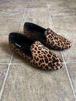 Birdies Leopard Print Calf Hair Loafers