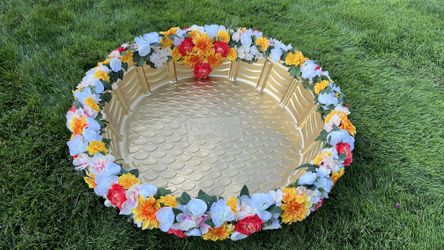 *** Vibrant Round Floral Mehndi / Haldi Tub for Pre-Wedding Rituals