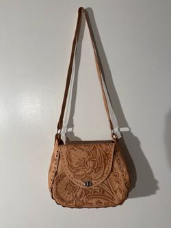NEW!! Leather Floral Handbag