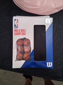 NEW! Wilson NBA 6 Ball Carry Bag | Black Mesh Net Basketball Bag | WTBA70030