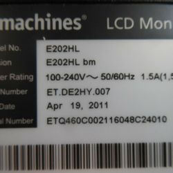 NEW eMachines LCD Monitor