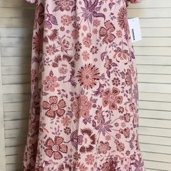 Pink Floral Dress, XL