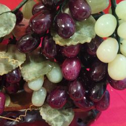 Antique carved jade grape cluster, also known as a jade grapevine or jade grape tree.
