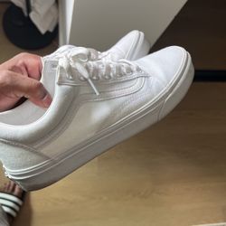 Size 7 Men’s All White Vans Old  Skool
