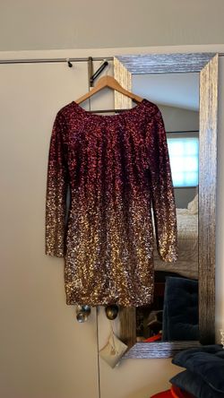 Sequined, Low-Back Dress, Size L