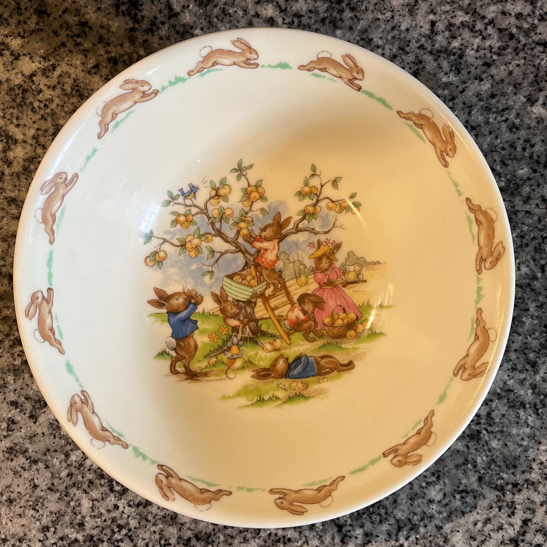 Vintage Bunnykins Bowl And Saucer Set, Royal Doulton English Fine
