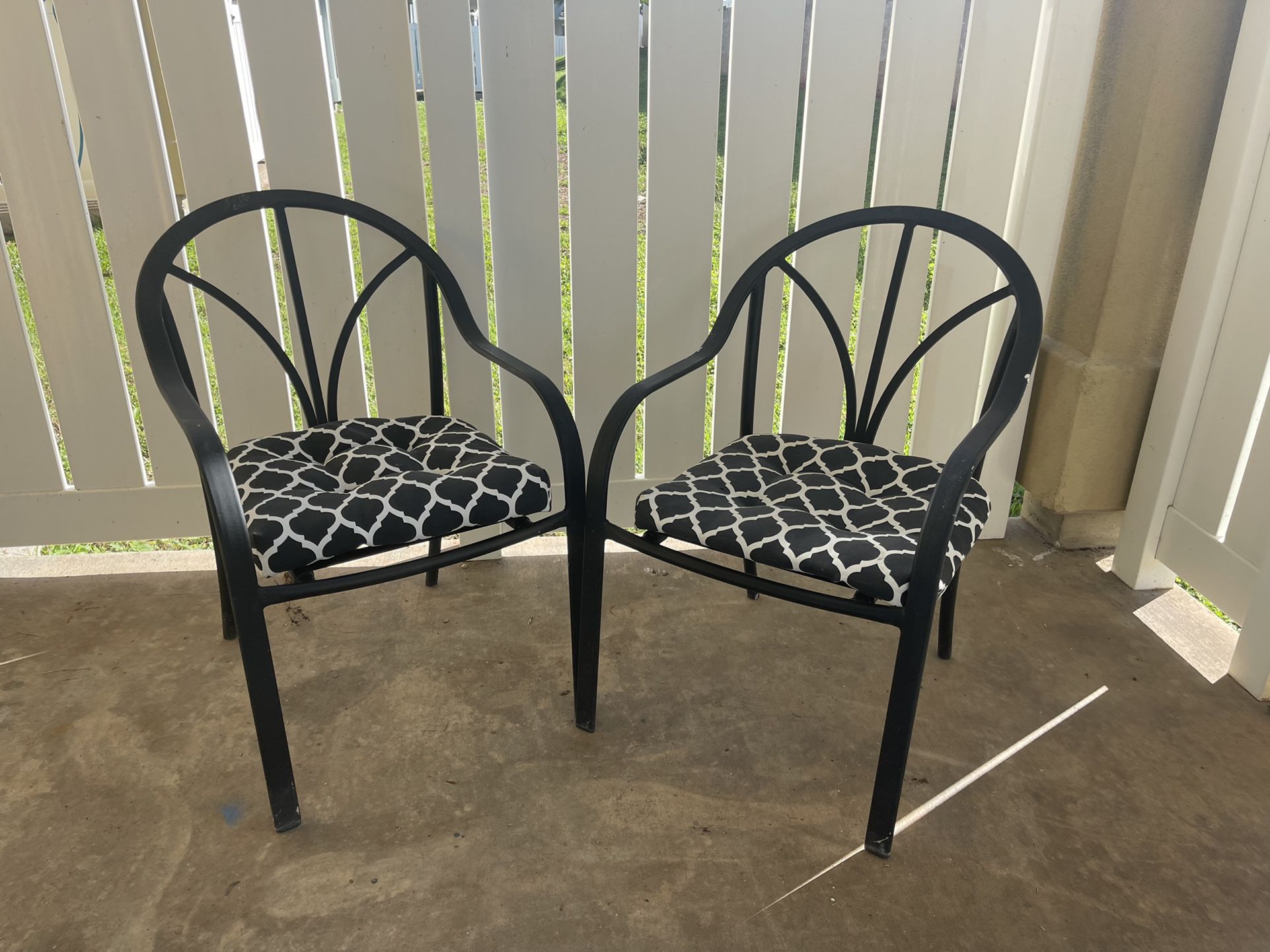 Chairs With Cushion Black & White(2) 