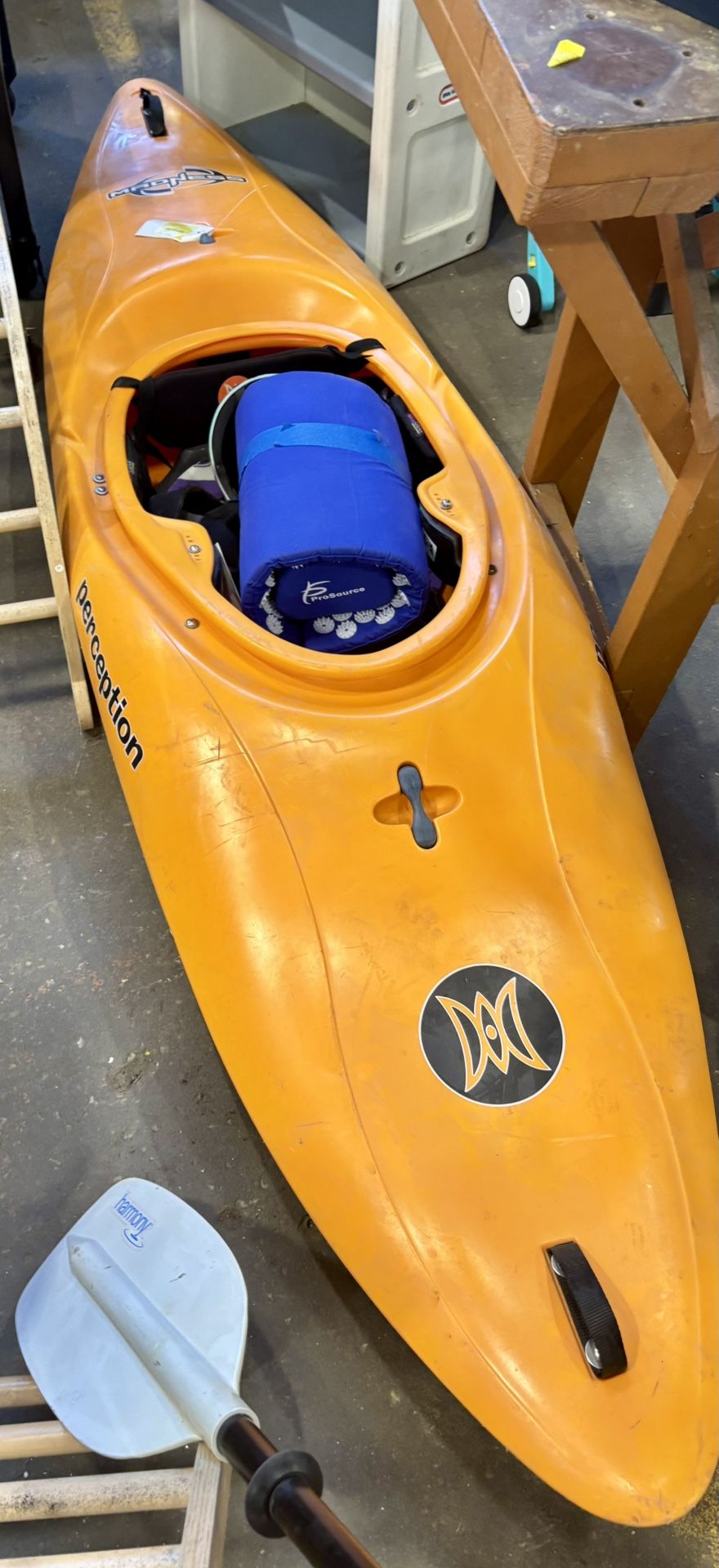 Perception Madness Whitewater Kayak Skirt Helmet Paddle