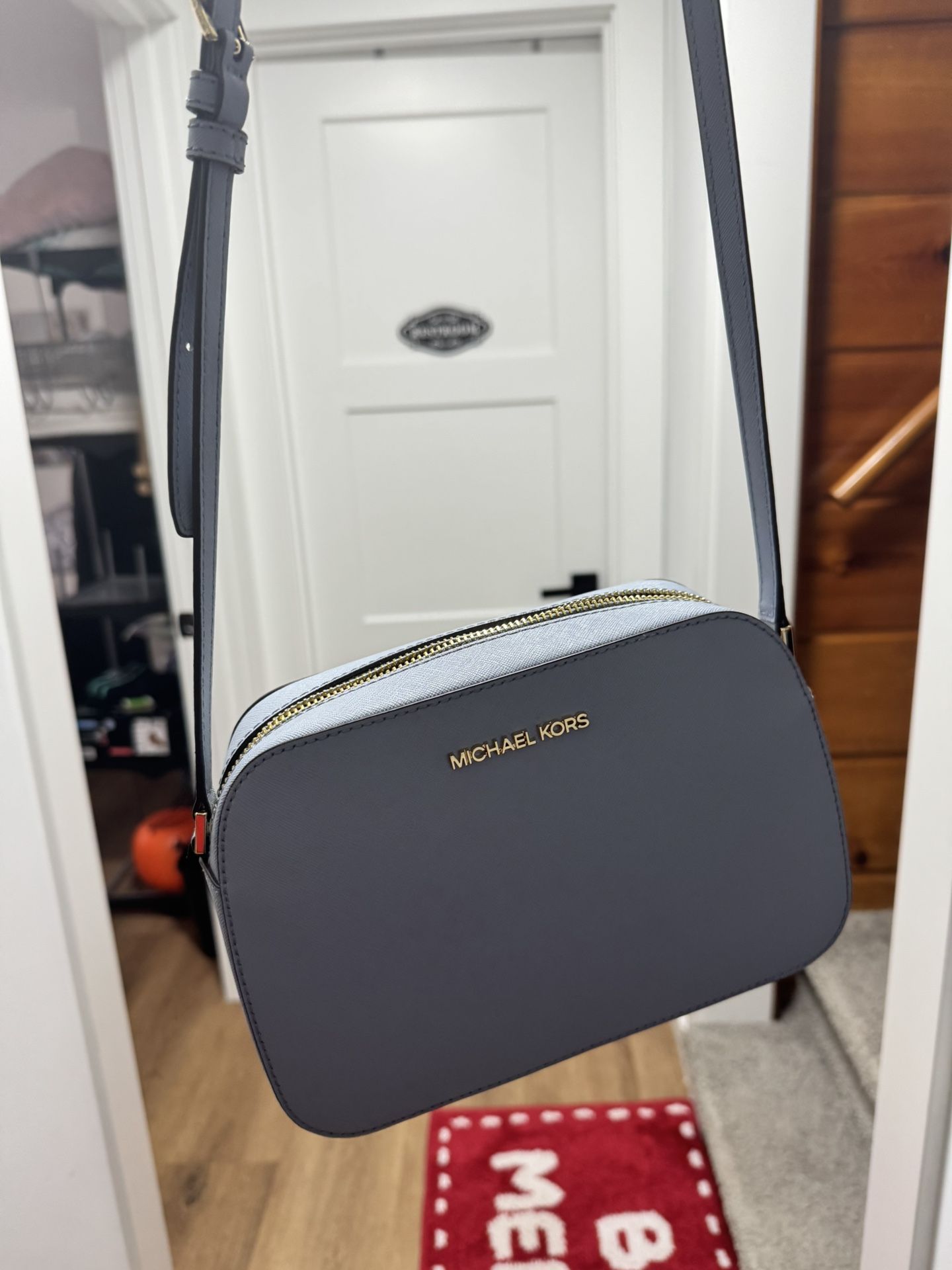 Michael kors light blue cross body