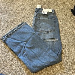 Size 27 Light denim low rise flare pants