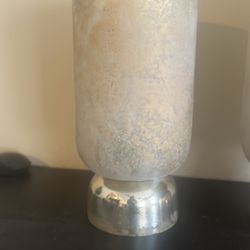 Frosted Silver Mercury Glass Hurricane Lantern