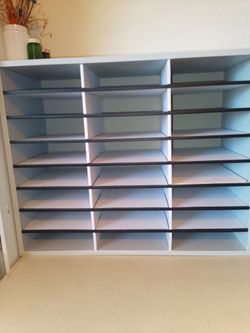 Mail sorting shelves