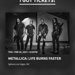 Metallica: Life Burns Faster Vegas Tickets